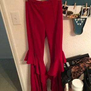 Red bell bottoms